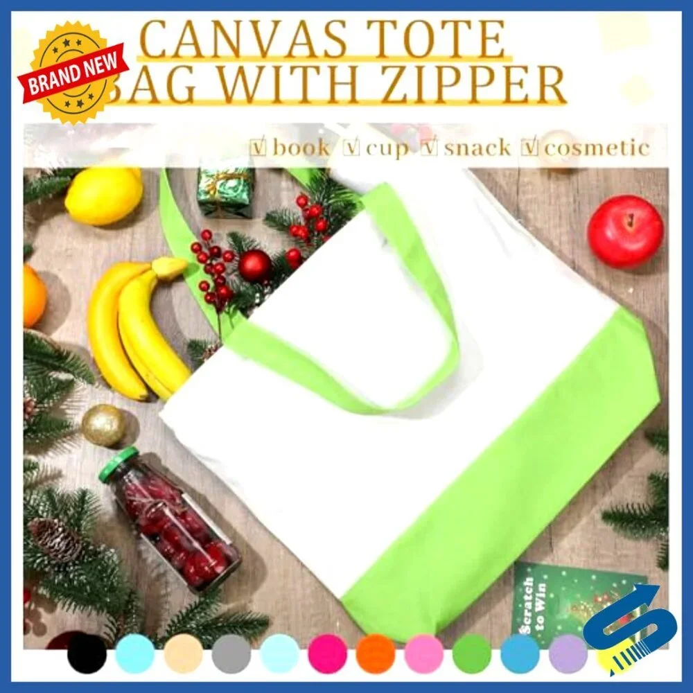 Canvas Tote Bags Bulk Pack Reusable Grocery Shopping Eco-Friendly Luggage